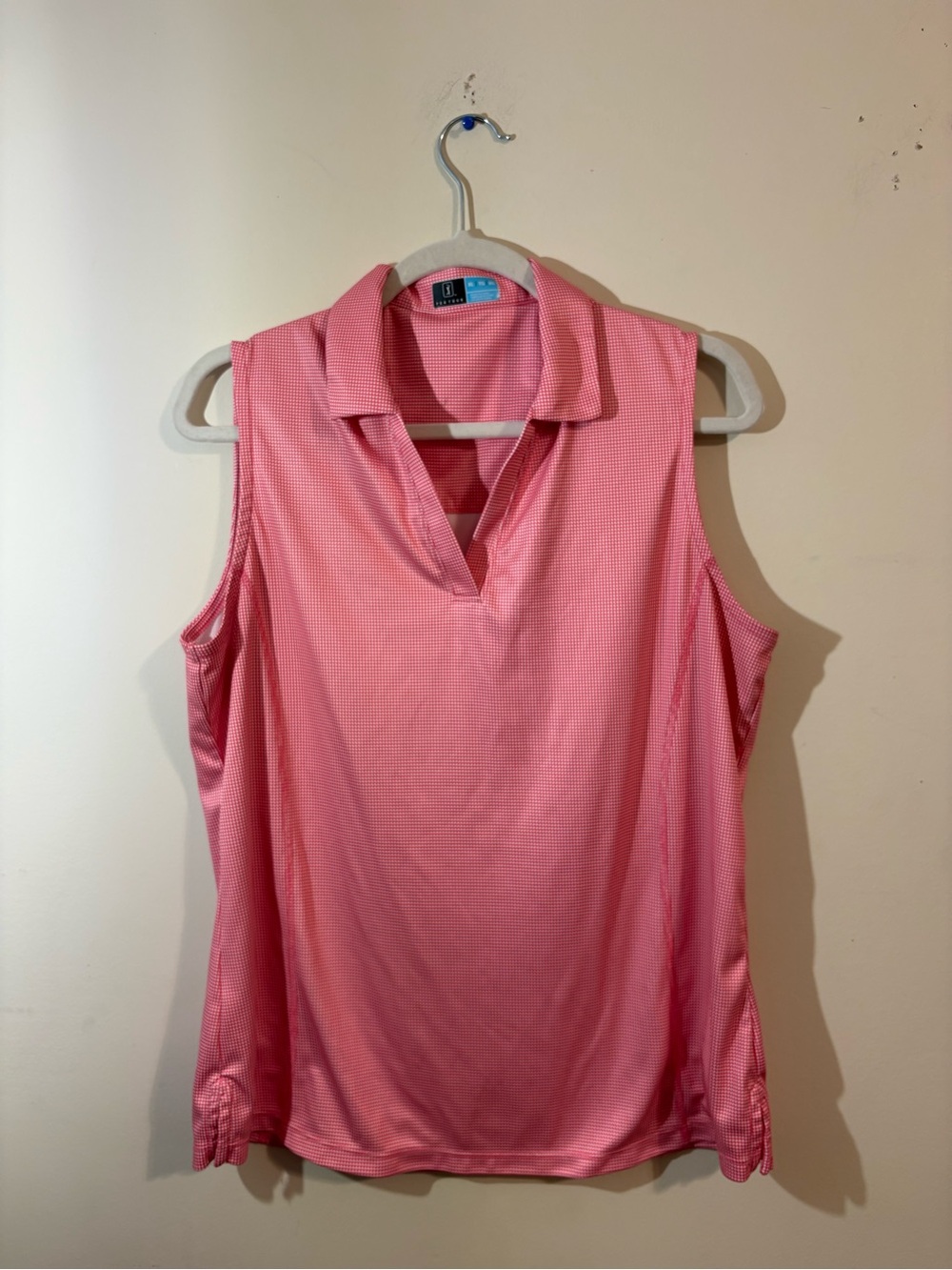 PGA TOUR Women's XL Airflux Sleeveless Golf Polo Shirt ventilated fabric pink